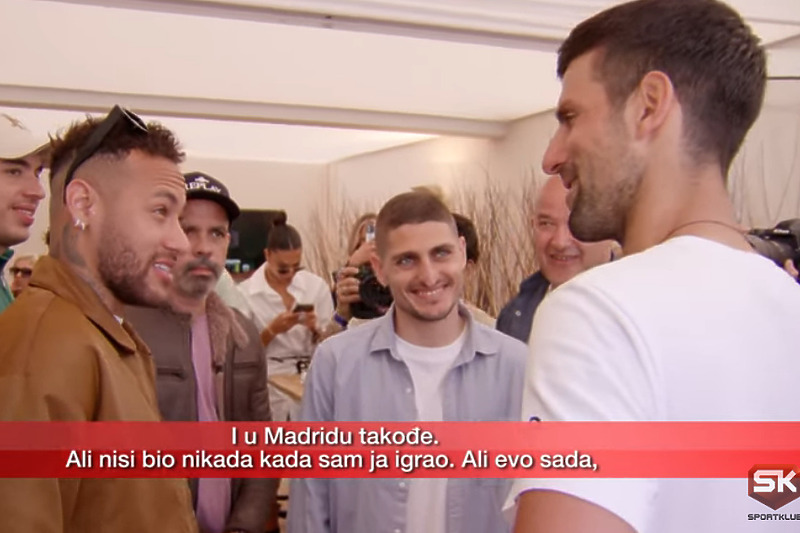 Đoković, Neymar i Verratti (Foto: Sportklub/Screenshot)
