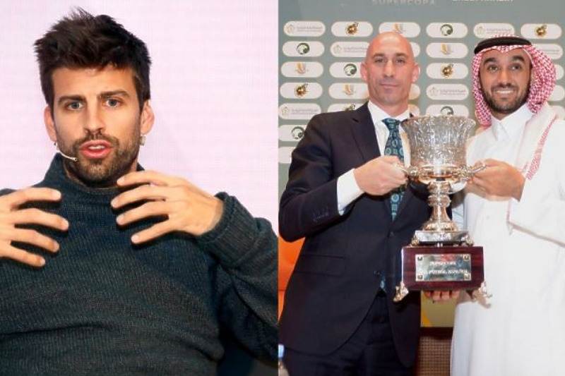 Pique i predsjednik Rubiales na Superkupu (Foto: Twitter)