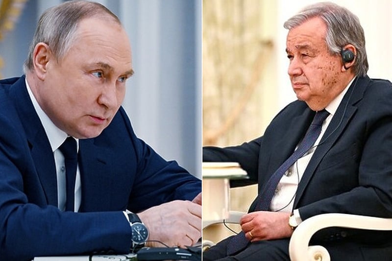 Putin i Guterres tokom današnjeg sastanka u Moskvi (Foto: EPA-EFE)