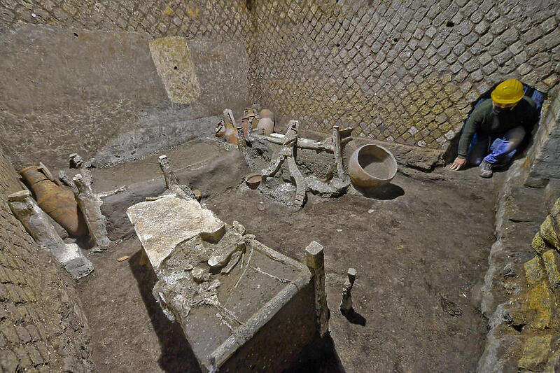 Netaknuta soba u Pompejima za koju se vjeruje da su u njoj boravili robovi (Foto: EPA-EFE)