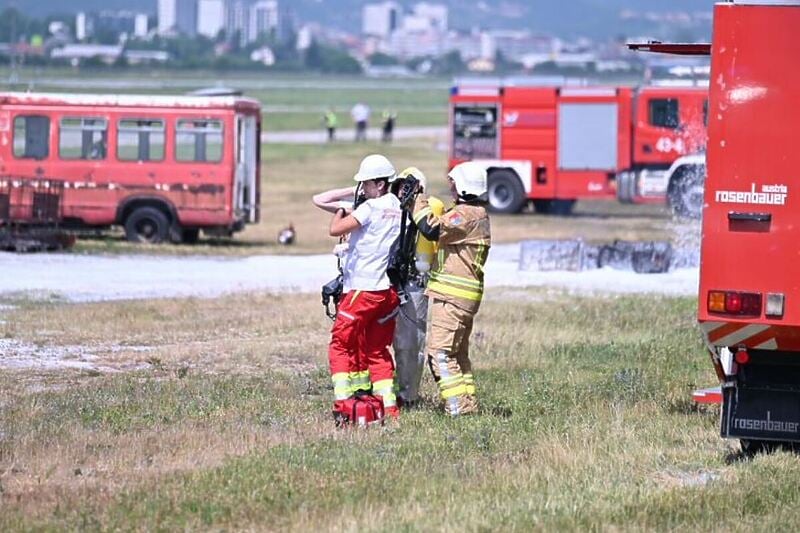 Simulacija pada aviona (Foto: Međunarodni aerodrom Sarajevo)