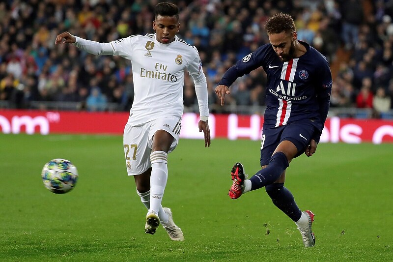 Rodrygo i Neymar u duelu Lige prvaka između Reala i PSG-a (Foto: EPA-EFE)