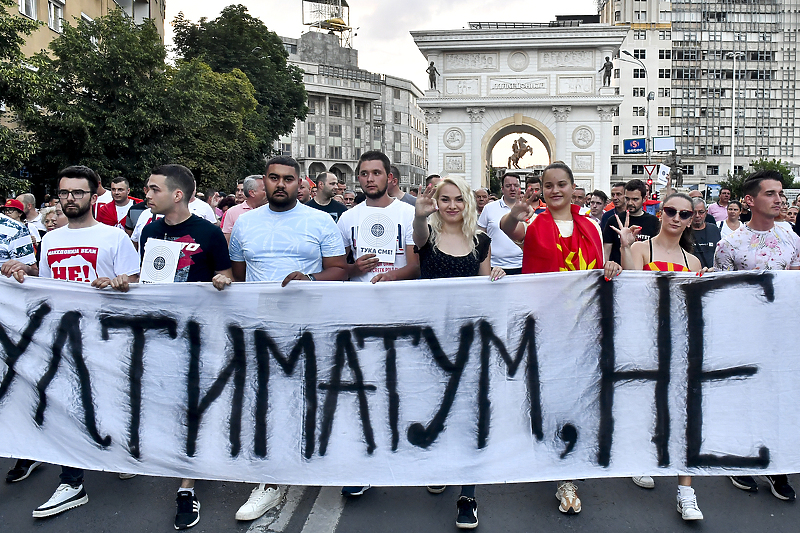 U Skoplju organizovane demonstracije zbog francuskog prijedloga (Foto: EPA-EFE)