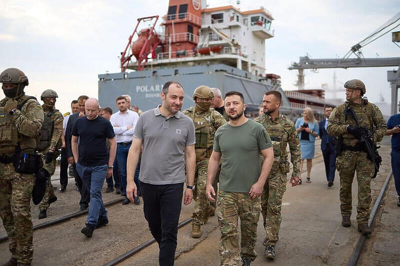 Delegacija ukrajinske vlade u posjeti luci Odesa (Foto: EPA-EFE)