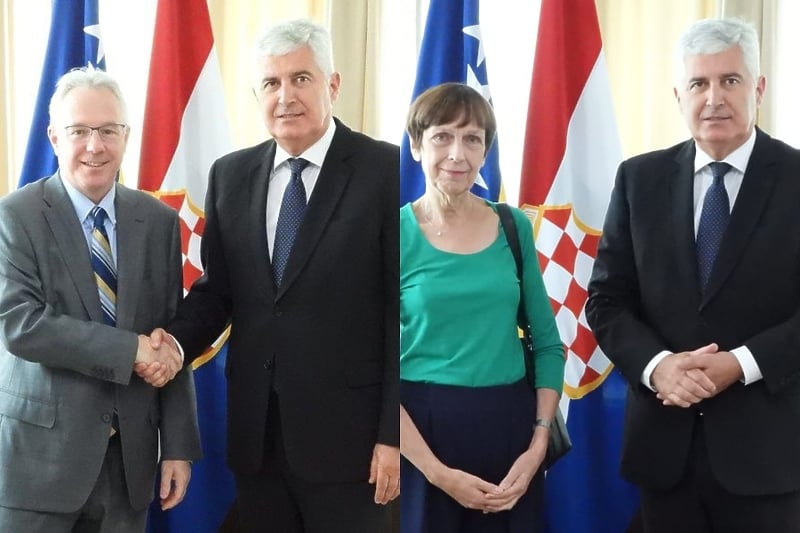 Čović s američkim i njemačkim ambasadorima (Foto: Twitter Dragan Čović)