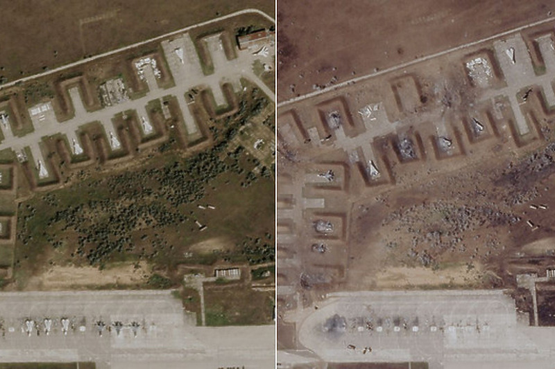 Ruska baza prije i poslije eksplozija