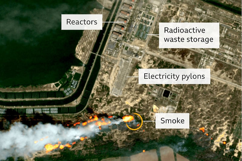 Požari u neposrednoj blizini reaktora (Foto: BBC)