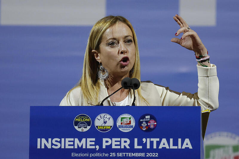 Giorgia Meloni, čelnica stranke Braća Italije (Foto: EPA-EFE)