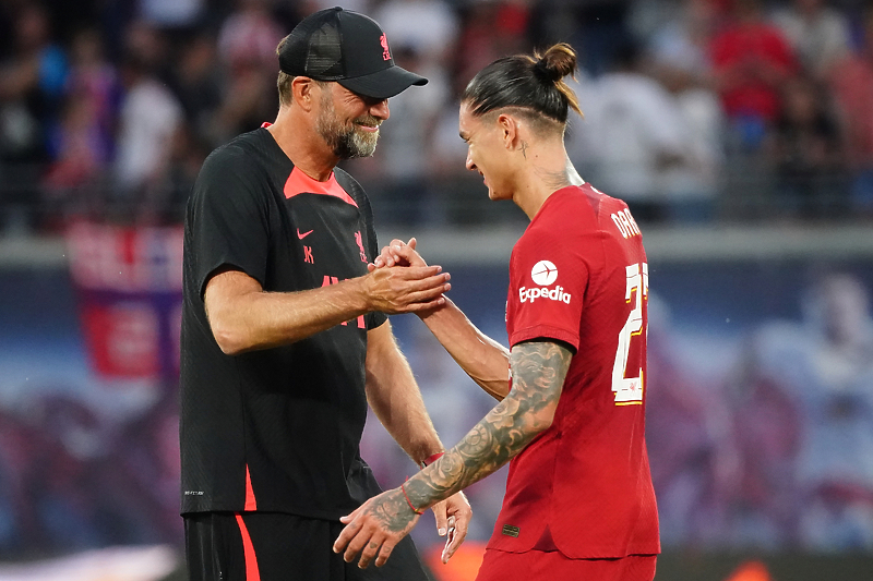 Jürgen Klopp i Darwin Nunez (Foto: EPA-EFE)