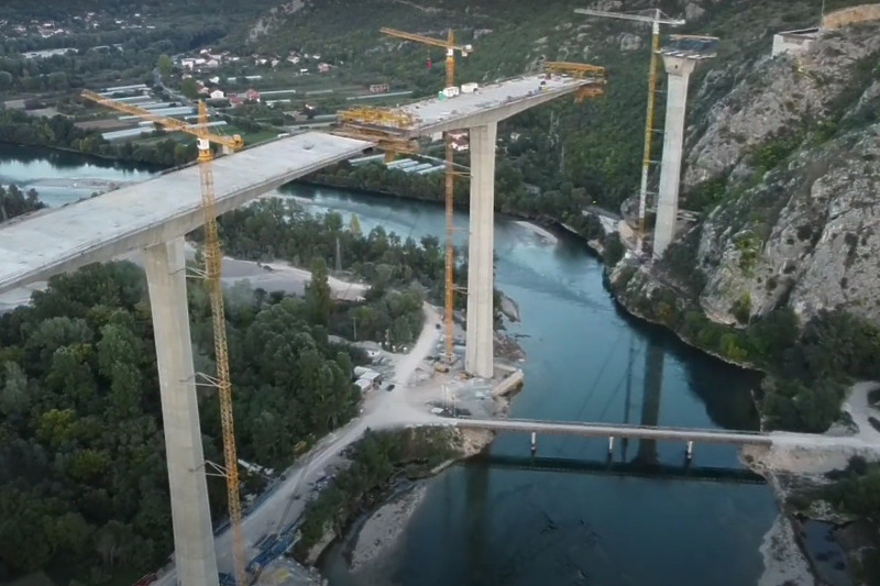 Impozantna gradnja mosta Počitelj u sklopu Koridora 5C (Screenshot/Youtube)