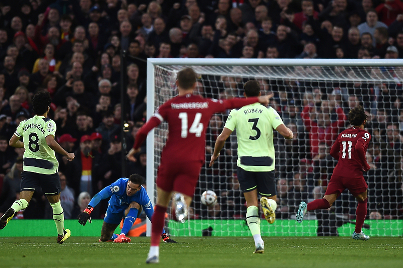 Trenutak kada Salah postiže gol (Foto: EPA-EFE)