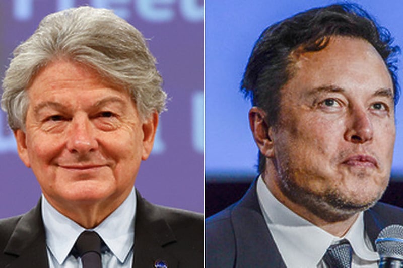 Thierry Breton i Elon Musk (Foto: EPA-EFE)