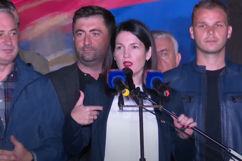 Jelena Trivić na prošlim protestima (Screenshot: BN TV)