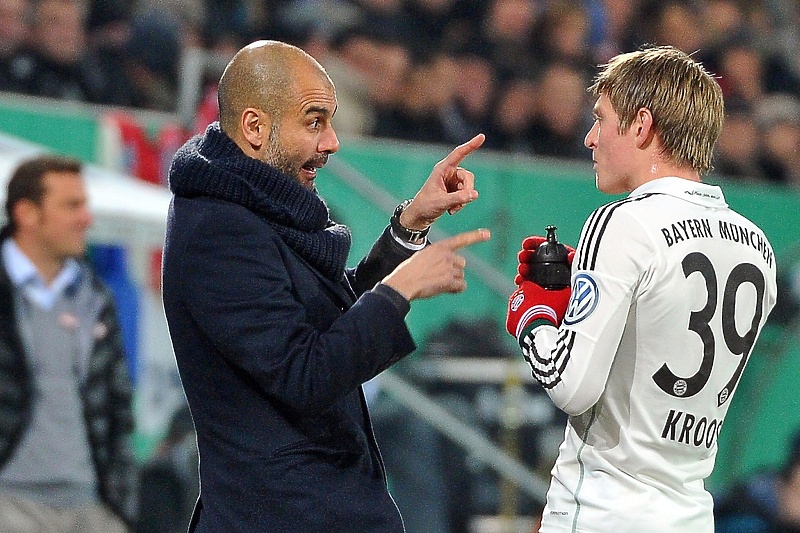 Pep Guardiola i Toni Kross iz vremena kad su bili u Bayernu (Foto: EPA-EFE)