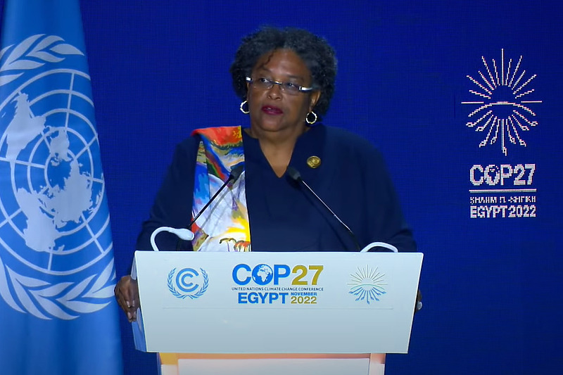 Premijerka Barbadosa Mia Mottley (Screenshot: COP27)