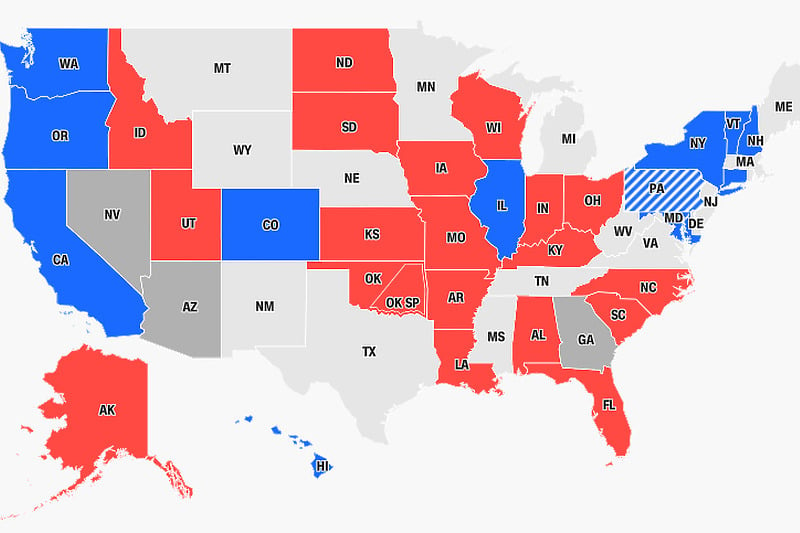 Trenutni raspored glasova za Senat SAD-a (Foto: CNN)