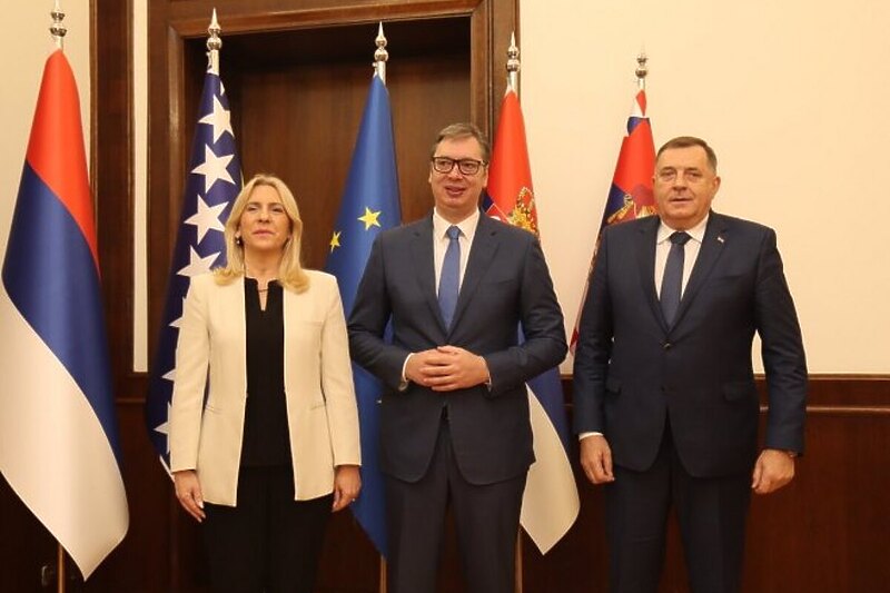 Cvijanović, Vučić i Dodik u Beogradu (Foto: predsjednikrs.net)