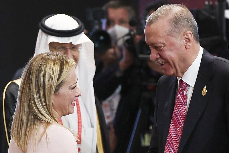 Giorgia Meloni i Recep Tayyip Erdogan (Foto: Twitter)
