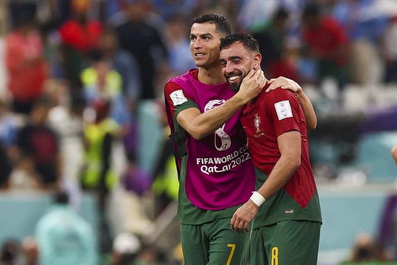 Cristiano Ronaldo i Bruno Fernandes (Foto: EPA-EFE)