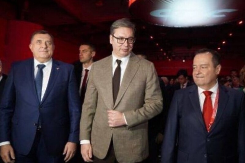 Milorad Dodik, Aleksandar Vučić i Ivica Dačić (Foto: Twitter)