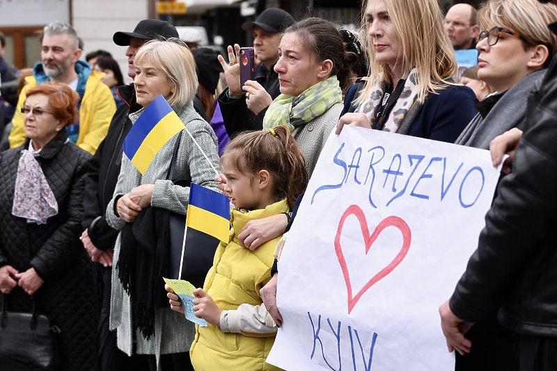 Detalj sa protesta podrške održanog u aprilu u Sarajevu (Foto: D. S./Klix.ba)