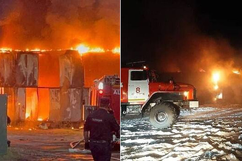 Vatrogasci nastavljaju sa radom u uslovima izrazito niskih tempertura u Sibiru (Izvor: Twitter)