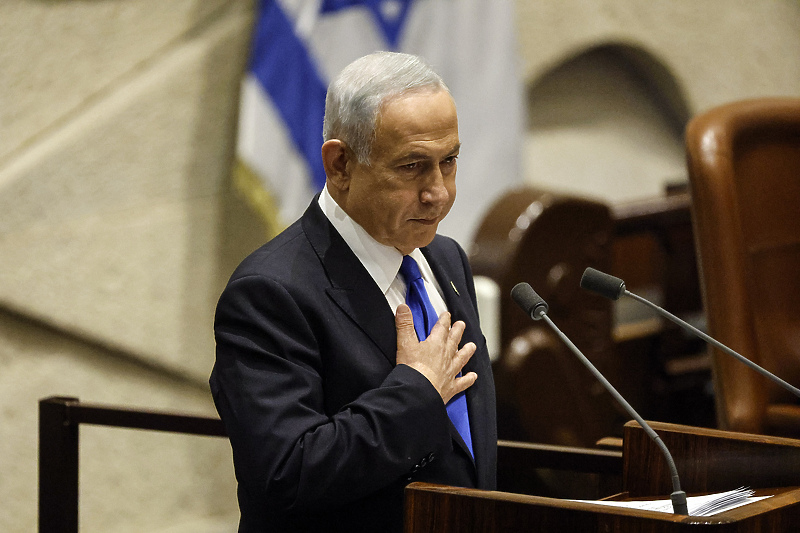 Benjamin Netanyahu tokom današnjeg polaganja zakletve i stupanja na premijersku poziciju (Foto: EPA-EFE)