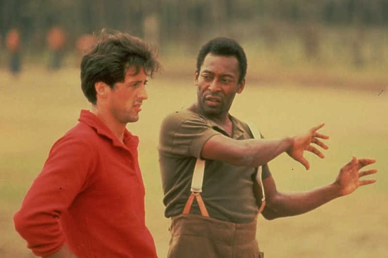 Pele i Stallone na snimanju filma (Foto: Screenshot)