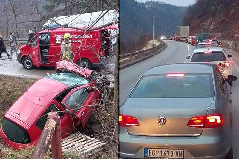 Kolona vozila na tranzitu iznad Sarajeva