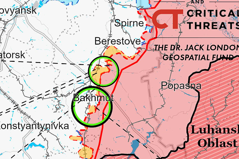 Situacija u Bahmutu ocijenjena kao najteža (Screenshot: ISW)