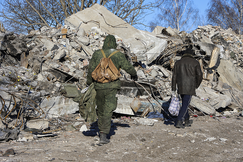 Potpuno uništena zgrada regrutnog centra u Makiivki (Foto: EPA-EFE)