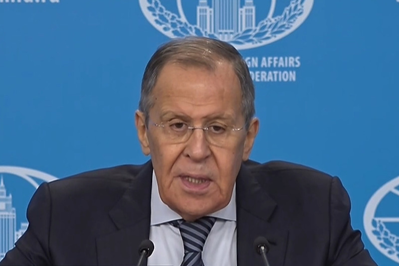 Sergej Lavrov tokom današnje konferencije za medije (Screenshot: Russia Today)