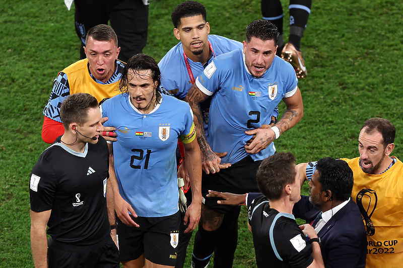 Protest Urugvajaca nakon utakmice protiv Gane (Foto: EPA-EFE)