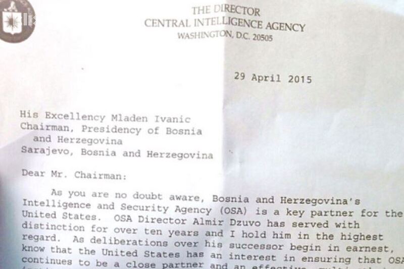Pismo direktora CIA-je Johna Brennana iz aprila 2015. godine