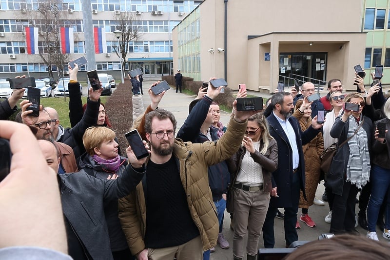 Protest novinara u Banjoj Luci (Foto: Miomir Jakovljević/Ringier)