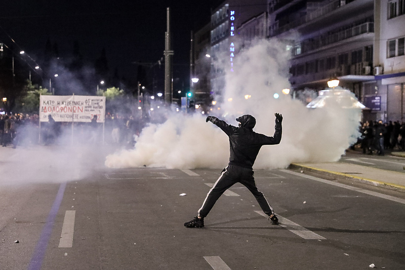 Demonstracije u Atini nakon teške željezničke nesreće (Foto: EPA-EFE)