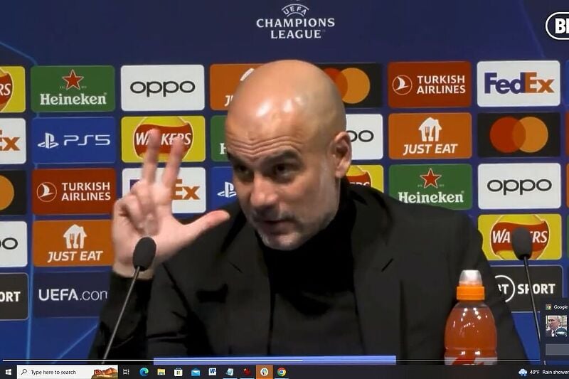 Pep Guardiola na konferenciji za medije poslije utakmice s Leipzigom (Foto: Screenshot)