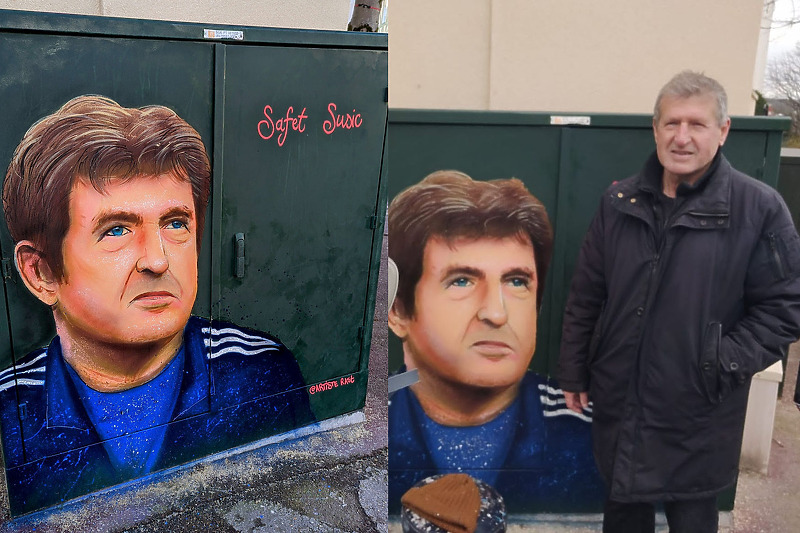 Safet Sušić ispred murala u Parizu (Foto: Twitter)