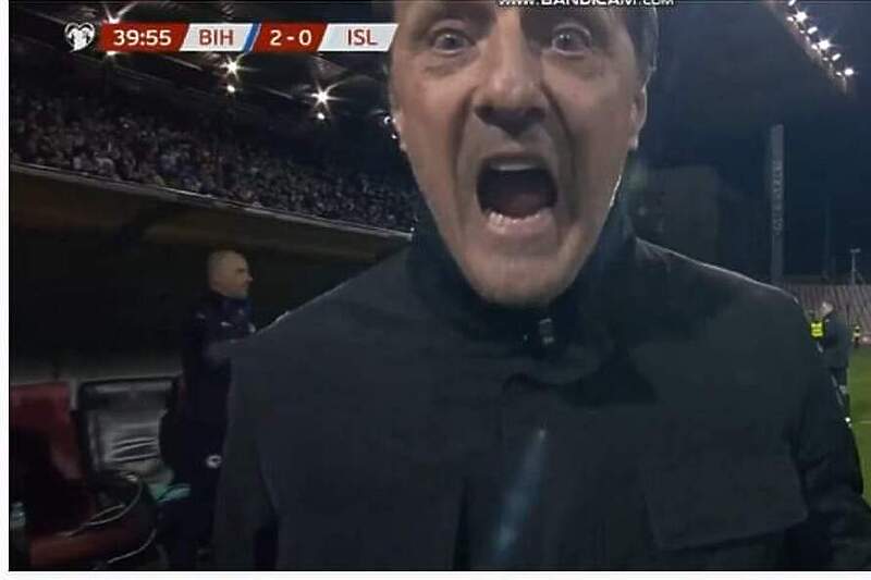 Reakcija Hadžibegića nakon drugog gola (Foto: Screenshot / montaža)