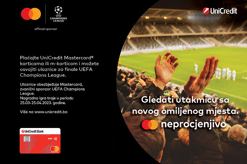 UniCredit i Mastercard vode vas na finale Lige šampiona