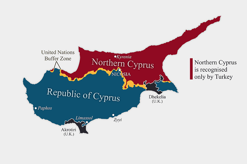 Trenutni status quo na Kipru (Foto: Twitter)