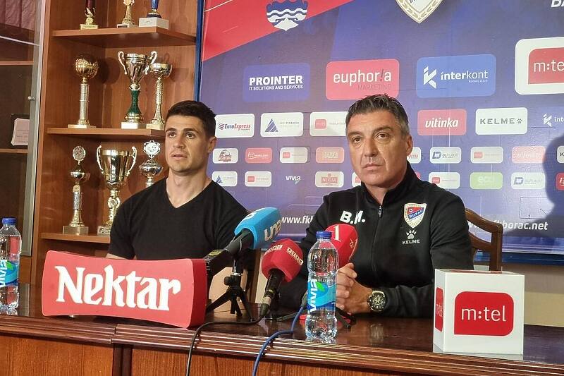 Mrkaić i Marinović na konferenciji za medije (Foto: FK Borac)