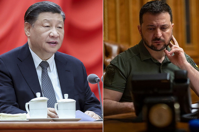 Xi Jinping i Volodimir Zelenski (Foto: EPA-EFE)