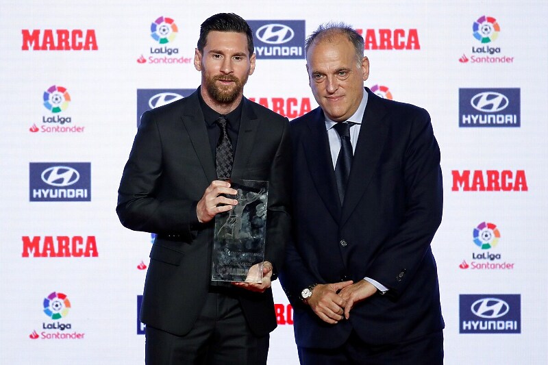 Lionel Messi i Javier Tebas (Foto: EPA-EFE)