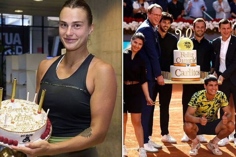 Aryna Sabalenka i Calros Alcaraz sa tortama (Foto: Twitter)