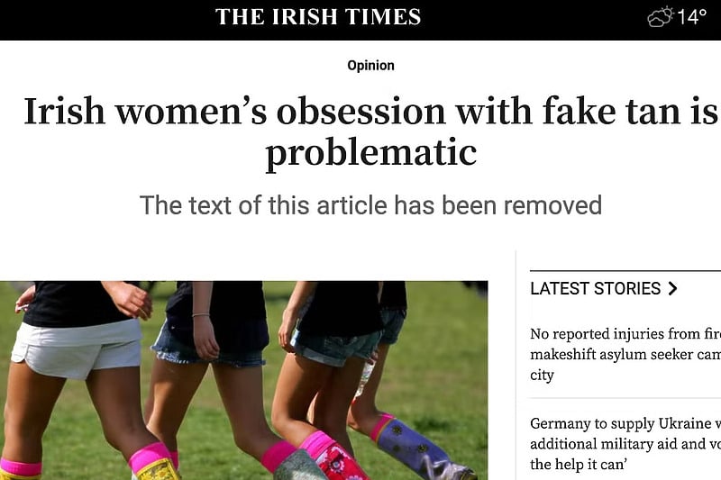 Screenshot: Irish Times