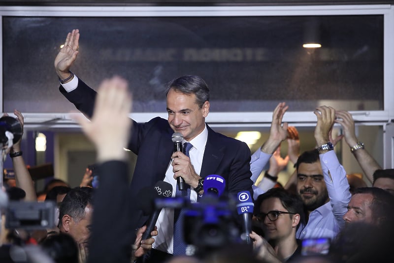 Kyriakos Mitsotakis nakon objavljenih izbornih rezultata (Foto: EPA-EFE)