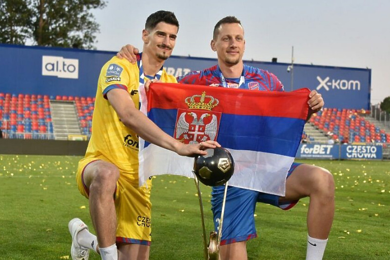 Kovačević na proslavi titule prvaka Poljske (Foto: Rakow FC)