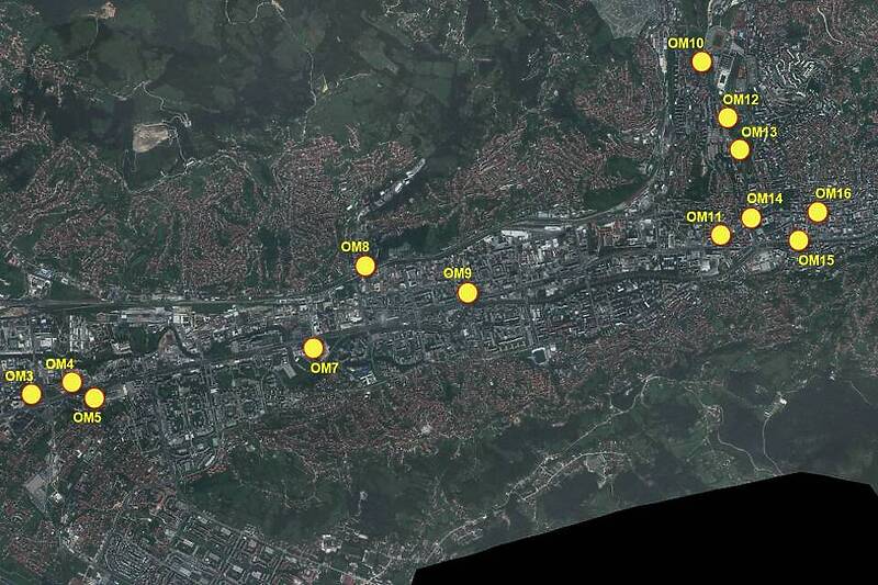 Mapa najopasnijih lokacija u saobraćaju u Kantonu Sarajevo (Foto: I. L./Klix.ba)