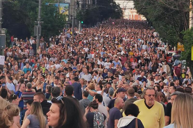 Još jedna protestna šetnja u glavnom gradu Srbije (Foto: M.M./ATA images/PIXSELL)